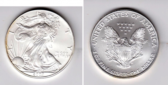 USA - 2007 - Silber Eagle - 1 Dollar - 1 Unze -  unc.