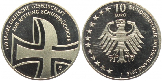 BRD - J 597 - 2015 - 150 Jahre Deutsche Gesellschaft zur Rettung Schiffbrüchiger - 10 Euro - bankfrisch