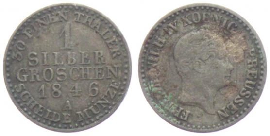 Preussen - 1846 A - Friedrich Wilhelm IV. (1840-1861) - 1 Silbergroschen - ss