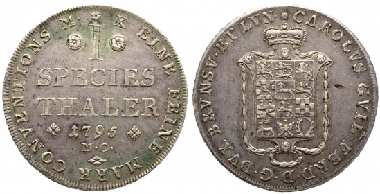 Braunschweig-Wolfenbüttel - 1795 MC - Karl Wilhelm Ferdinand (1780-1806) - Speziestaler - vz