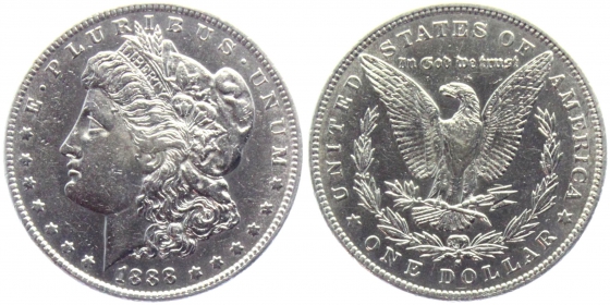 USA - 1888 S - Morgan Dollar - San Francisco - 1 Dollar - ss-vz