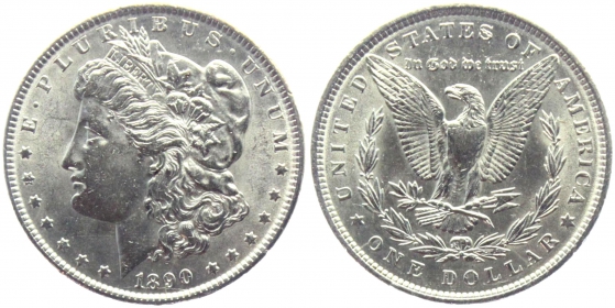 USA - 1890 - Morgan Dollar - Philadelphia - 1 Dollar - vz