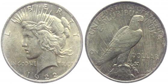 USA - 1922 - Peace Dollar - Philadelphia - 1 Dollar - vz