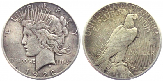 USA - 1922 S - Peace Dollar - San Francisco - 1 Dollar - f.vz