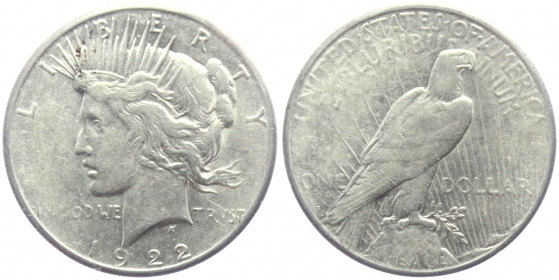 USA - 1922 S - Peace Dollar - San Francisco - 1 Dollar - vz