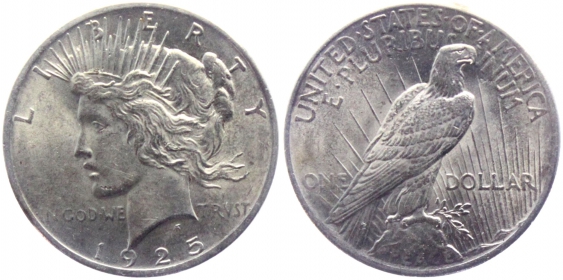 USA - 1925 - Peace Dollar - Philadelphia - 1 Dollar - vz