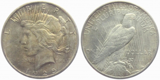 USA - 1925 - Peace Dollar - Philadelphia - 1 Dollar - vz