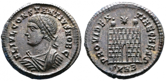 Römisches Kaiserreich - 324-337 - Constantinus II. als Caesar (324-361) - Follis - f.st versilbert