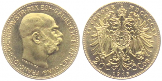 Österreich - Ungarn - 1915 - Kaiser Franz Joseph I. (1848-1916) - 20 Kronen - st