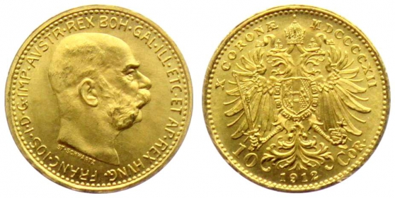 Österreich - Ungarn - 1912 - Kaiser Franz Joseph I. (1848-1916) - 10 Kronen - f.st