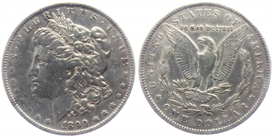 USA - 1890 - Morgan Dollar - Philadelphia - 1 Dollar - ss+