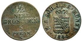 Sachsen - 1844 G - Friedrich August II. (1836-1854) - 1/2 Neugroschen - ss-vz