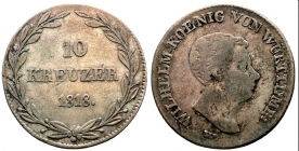 Württemberg - 1818 W - König Wilhelm I. (1816-1864) - 10 Kreuzer - ss