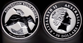 Australien - 2011 - Kookaburra - Elisabeth II. (1852-2022) - 30 Dollar - 1 Kg - st/BU in Orignalkapsel
