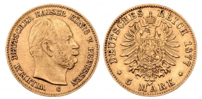 Preussen - J 244 - 1877 C - Wilhelm I. (1861-1888) - 5 Mark - ss