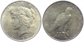 USA - 1922 - Peace Dollar - Philadelphia - 1 Dollar - vz