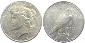 USA - 1922 S - Peace Dollar - San Francisco - 1 Dollar - vz