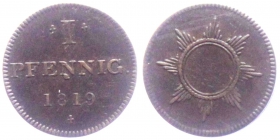 Frankfurt - 1819 - 1 Judenpfennig - Sonne - vz