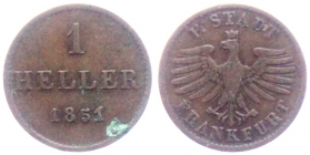 Frankfurt - 1851 - 1 Heller - vz korr.