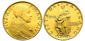 Vatikan - 1952 (XIV) - Papst Pius XII. (1939-1958) - 100 Lire - f.st