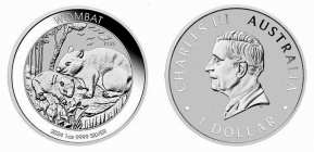 Australien - 2024 - Wombat - Tiere - Charles III. (seit 2022) - 1 Dollar - st